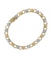 Diamonds and two tones gold bracelet