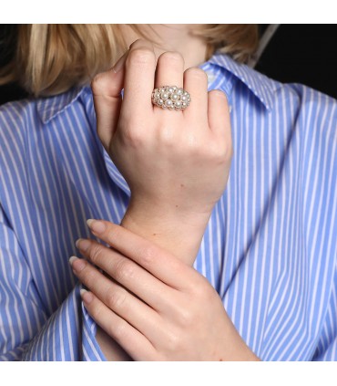 Cartier Andromaque pearls, diamonds and gold ring