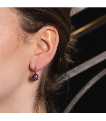 Pomellato Nudo rubies and two tones gold earrings