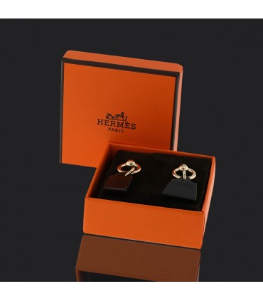 Boucles d’oreilles Hermès Amulette Maroquinier