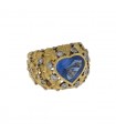 Sapphire, diamonds and gold ring