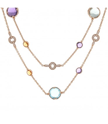 Bulgari Parentesi Cocktail amethysts, citrines, topazes, prasiolites, diamonds and gold necklace