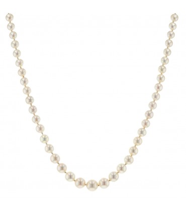 Cultured pearls and gold necklace