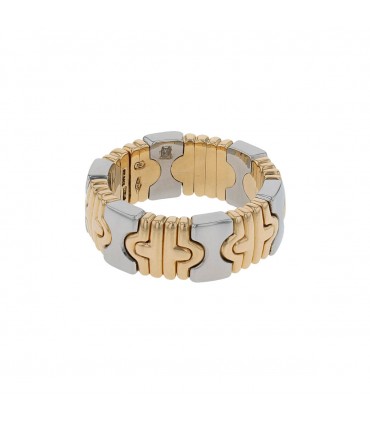 Bulgari Parentesi stainless steel and gold ring