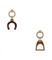 Hermès Amulette Equestre horn and gold plated metal earrings