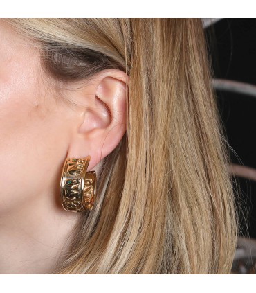 Cartier Eléphant emeralds and two tones gold earrings