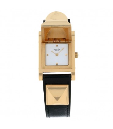Hermès Médor plated gold watch