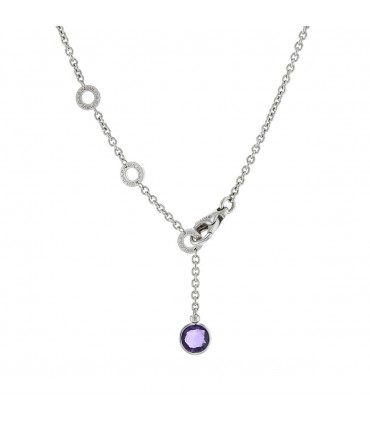 Bulgari Parentesi Cocktail diamonds, amethysts, blue topaze and gold necklace