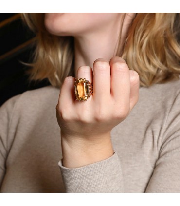 Chaumet citrine and gold ring