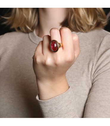 Cartier Baignoire tourmaline and gold ring