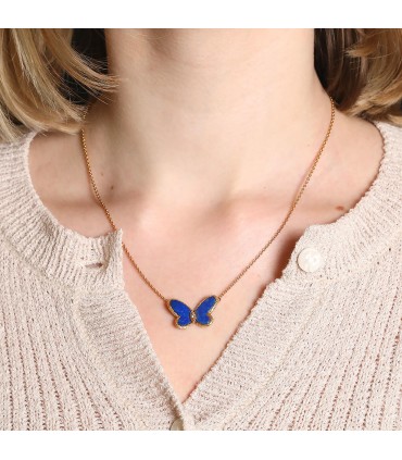 Van Cleef & Arpels Papillon lapis lazuli, diamond and gold necklace