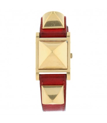 Hermès Médor gold-plated metal watch