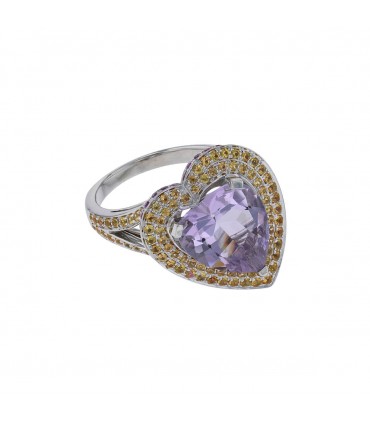 Mauboussin Subtile Raison amethyst, color sapphires and gold ring