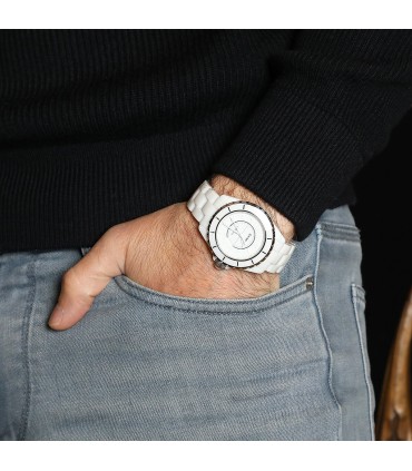 Chanel J12 Phantom stainless steel and white ceramic watch