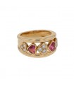 Van Cleef & Arpels diamonds, pink sapphires and gold ring