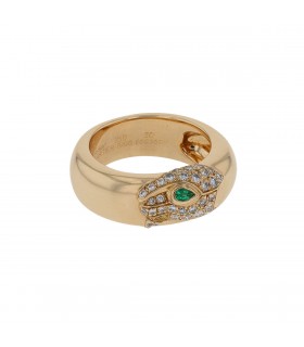 Cartier Panthère emerald, diamonds and gold ring