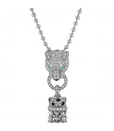 Cartier Panthère diamonds, emeralds and gold necklace