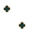 Van Cleef & Arpels Alhambra malachite and gold earrings