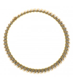 Bulgari steel and gold necklace