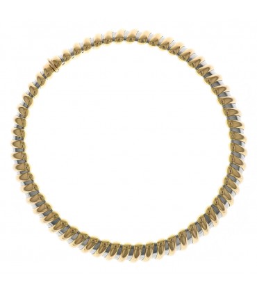 Bulgari steel and gold necklace