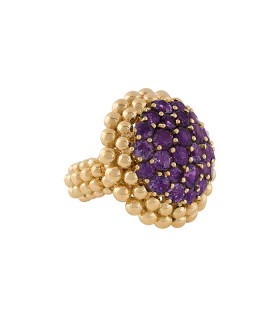 Amethysts and gold ring