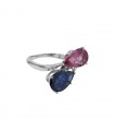 Platinum, tourmaline and sapphire ring