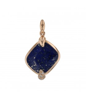 Pomellato Ritratto lapis lazuli, diamonds and gold pendant