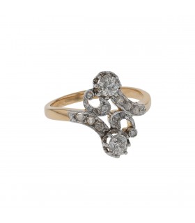 Diamonds, platinum and gold ring