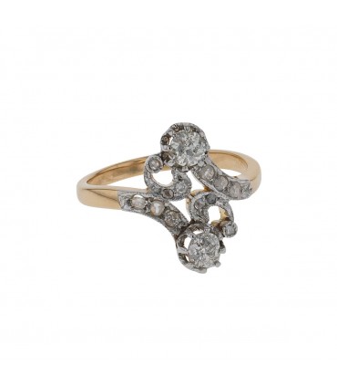 Diamonds, platinum and gold ring