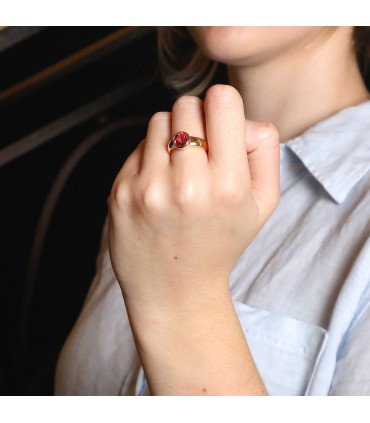 Bague or, tourmaline