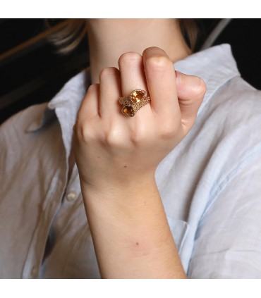 Boucheron Serpent Bohème citrines and gold ring