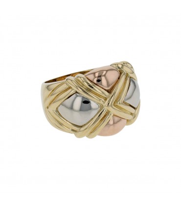 Three tones gold ring