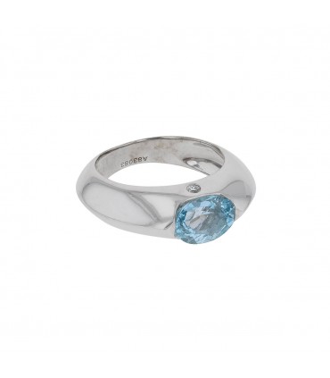 Piaget aquamarine, diamond and aquamarine ring