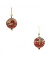 Boucles d’oreilles or, jaspe