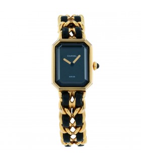 Chanel Première gold plated metal and leather watch