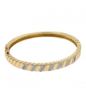 Two tones gold and diamonds bracelet