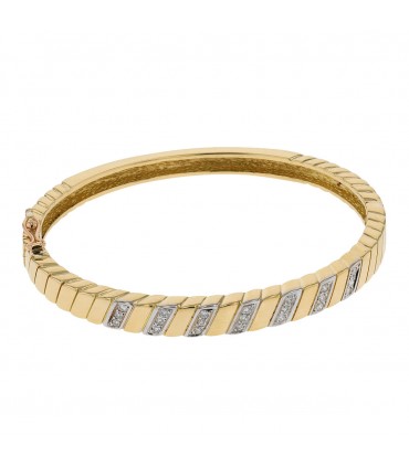 Two tones gold and diamonds bracelet