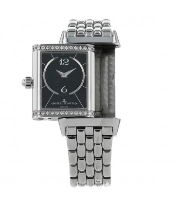 Jaeger Lecoultre Reverso diamonds and stainless steel watch