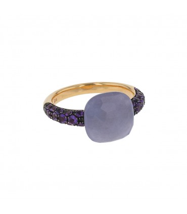 Pomellato Capri jade, amethysts and gold ring