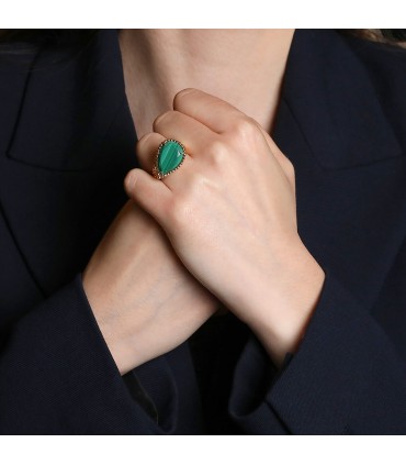 Boucheron Serpent Bohème malachite and gold ring