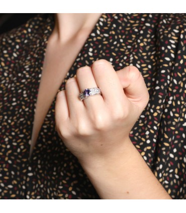 Diamonds, tanzanite and gold ring