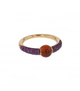 Pomellato M’ama non M’ama garnet, pink sapphires and gold ring