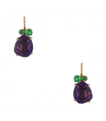 Pomellato Bahia amethysts, garnets and gold earrings