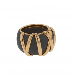 Pomellato Titanio titanium and gold ring