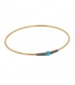 Pomellato M’ama non M’ama turquoise, blue zircons and gold bracelet