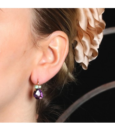 Pomellato Bahia amethysts, garnets and gold earrings