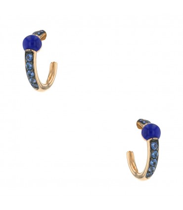 Pomellato M’ama non M’ama lapis lazuli, saphhires and gold earrings