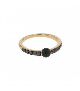 Pomellato M’ama non M’ama black diamonds, onyx and gold ring