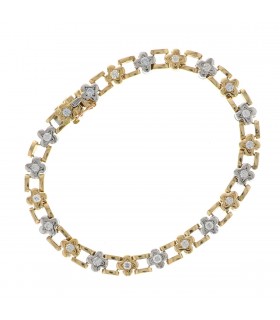 Diamonds and two tones gold bracelet