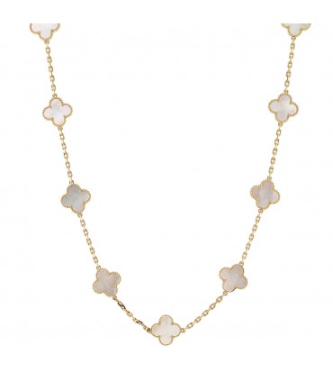 Van Cleef & Arpels Vintage Alhambra mother of pearl and gold necklace